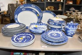 A fine selection of early 20th-century Cauldon Limited ironstone blue and white transfer ware, to