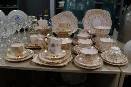 A fine 20th-century Royal Worcester for Asprey's London part tea set, featuring delicate hand