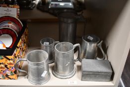 A selection of late 19th to 20th-century pewterware, to feature a quantity of graduated tankards and