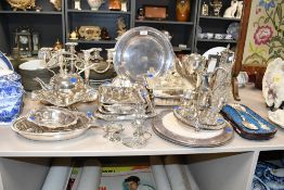 A large selection of late 19th to 20th-century metal and EPNS ware, to feature two three-armed