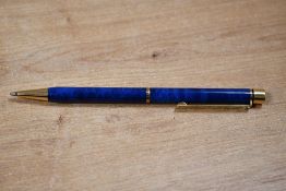 A Sheaffer Targa 1080 Cobalt Blue Ronce ballpoint pen