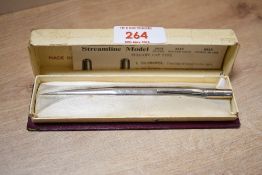 A boxed Life Long sterling silver pencil