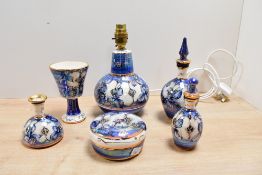 Of Lancastrian interest, a selection of vintage Alvin F. Irving 'Apple Bramble' lustreware