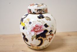 A late 19th to early 20th-century Masons Ironstone 'Mandalay' ginger jar, featuring colourful