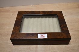 Of pen collecting interest, a vintage Addison Ross pen storage box, featuring a burl wood veneer