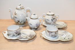 Thought to be late 19th to early 20th-century Japanese 'eggshell' porcelain part tea service,