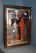 A vintage Art Nouveau-style Tragedy of Hamlet Prince of Denmark mirror, with a resin frame, unmarked