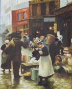 After Victor Gabriel Gilbert (French 1847 - 1933) Oil on Canvas 'Le Jour De Marche', a