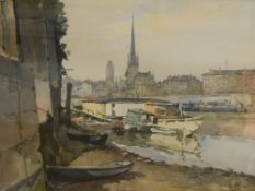 After Marc (20th Century) A pair of lithographs depicting the river Thames with sailing boats and