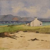 Anne Lendrum (British Contemporary) Watercolour, a coastal croft house, signed and dated (2008)