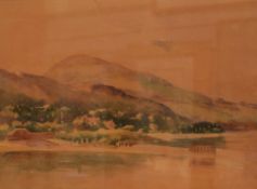 William Welsh (British 20th Century) Watercolour 'Children's Pool, Llanfairfechen' a study of the