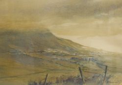 *Local Interest* Barbara Tomlinson (British 20th Century) Watercolour 'Ingleborough with Cloud', the