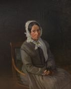 A 19th Century German School oil on board portrait, Antonia Elisabetha Bisig (1788-1859) depicted