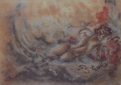 After Joy Kirkton Smith (British Contemporary) Lithograph 'Serenity', an expressionistic female life