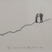 *Local Interest* Alan Stones (British b.1947) Lithograph 'Wanderer (IV)', depicting a fell line with