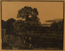 *Local Interest* After George Francis Reiss (British 1893 - 1973) Etching 'The Bend of the River', a