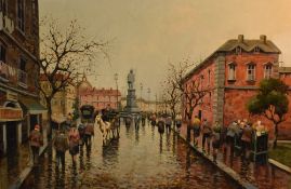 Johnny Gaston (Scottish b.1955) Oil on canvas 'Piza Dante Napoli', a 20th century depiction of a