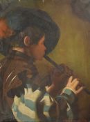 After Hendrick ter Brugghen (Dutch 1588 - 1629) oil on canvas 'Boy Playing a Fife' a reproduction of