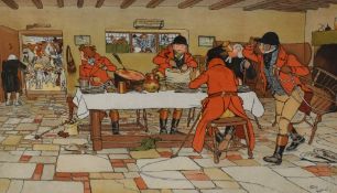After Cecil Aldin (British 1870 - 1935) A pair of lithographs 'The Hunt Breakfast' and 'The Hunt