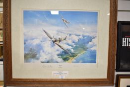 A first edition print signed by Group Captain Sir Douglas Bader, CBE, DSO, DFC and Air Vice-Marshall