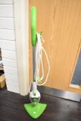 A Lakeland 2 in 1 steam mop. Steams sealed floors, carpet, tiles, windows, clothes and upholstery.