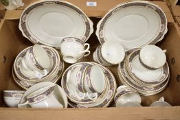 An Edwardian Blyth Porcelain Company Limited of Stoke-on-Trent part tea set, featuring a blue