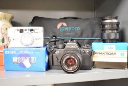 Praktica BX20 SLR 35mm film camera with Praktica 50mm f1.8 MC lens and Prakticar 35-70mm f3.5-4.8 MC