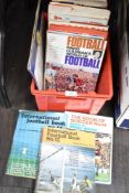 A selection of vintage football books including Shoot Annual 1971, The Hotspur Book For Boys 1968,