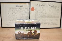 Post-WW2 Commission Documents for Colin Frederick STRATFORD, two framed and glazed, one 32cm x