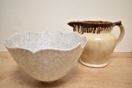 A mid to late 20th-century Peter Lane ceramic bowl, of foliate form, featuring an undulating rim and