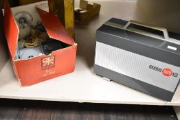 A vintage Eumig Mark S cine projector in original box and a Patterson 8mm cine editor.