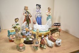 A miscellaneous selection of figures and studies to include Beswick Pottery 'Whitethroat' model
