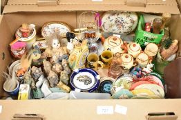 Twelve vintage Empire Made paper lanterns having floral painted motif, a pair of rag rug tools