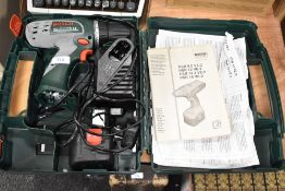 A Bosch PSR, 9 VE-2, 9.6V power drill complete with charger and battery in carry case.