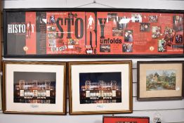 Three Manchester United Related Prints and Poster, Standing Ovation, The New Old Trafford 2000