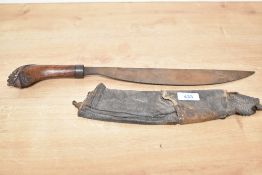 South East Asian Philippines Moro Barong sword/machette or traditional fighting knife, having