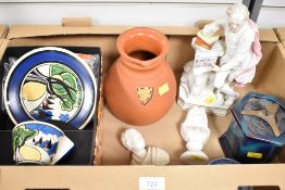 A Wedgwood Clarice Cliff 'Bizarre' conical teacup and side plate in presentation box, a vintage