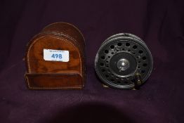 'The Princess' a hardy fly fishing reel in its original leather case the reel works nicely but the