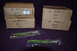 Eel minnows lures four boxes green and blue 50 lures per box
