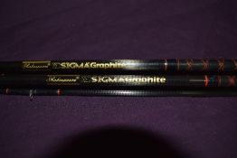 A Shakespeare Sigma graphite 10ft 2pc #9-10 fly rod and a Shakespeare sigma graphite 2pc 8ft 6in #