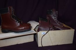 2 Pairs of unused brown calf length safety boots by Goliath safety footwear size 8