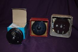 2 x Allcocks Aerialite fly reels in original boxes and a J W Young and son Pridex 3inch fly reel (
