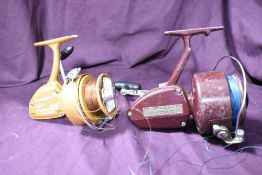 Two vintage spinning reels a Diamond super deluxe 888 and a Shakespeare Noris standard 2018 both