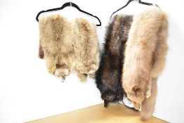 A selection of fox, Racoon and mink stoles