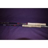 Two fly fishing rods. A Leeda 2pc 9ft #6-7 Dragonfly fly rod and a Shakespeare Graphite Fly2pc 2.75m