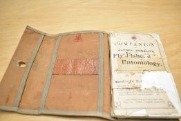 A Vintage Fly Fishing Wallet with Inner Companion to Alfred Ronalds Fly Fisher's Entomology