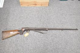 An Incomplete BSA air rifle under lever action Ser No 30338 missing sights and part of cocking