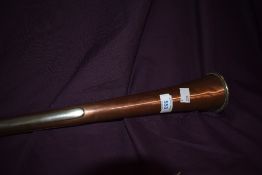 An ornate post horn copper and white metal 102cm long
