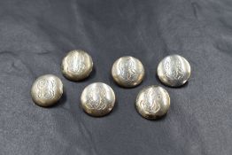 A set of six Edwardian silver buttons, each bearing monogram EB, approx 12.3g