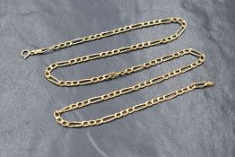 A 9ct gold figaro link chain, marked 375, 46cm, 3g